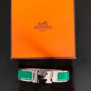 Hermes H Clic Clac Bracelet Green